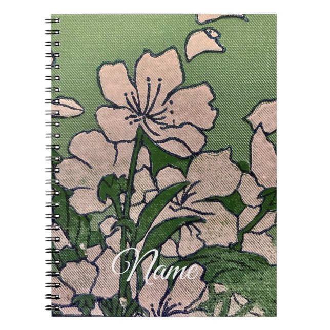 Pink Blossom Green  Notebook (Front)