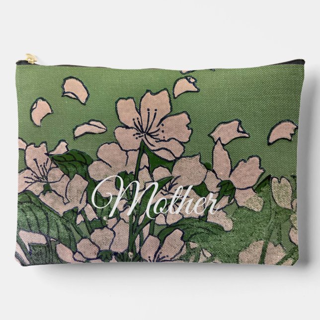 Pink Blossom Green  Print Cut Sew Bag (Front)