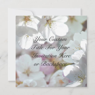 Pink Blossom Invitations Personalised RSVP Cards