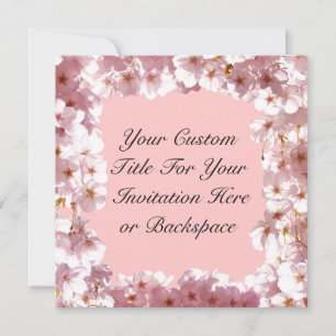 Pink Blossom Invitations Personalised RSVP Cards