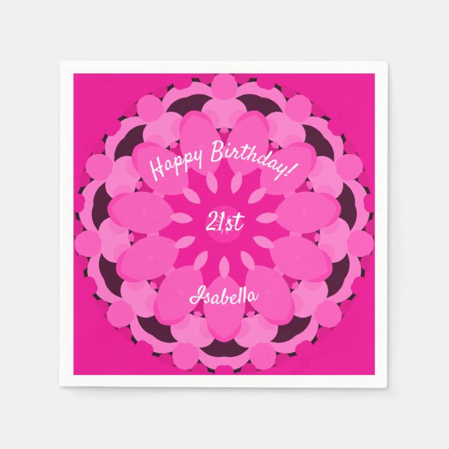 Pink Blossom Kaleidoscope Napkins (Front)