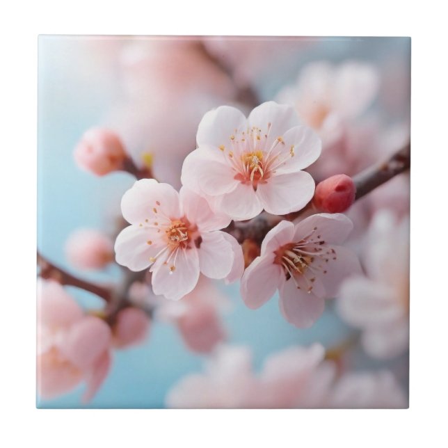 Pink Blossom Magic   Ceramic Tile (Front)