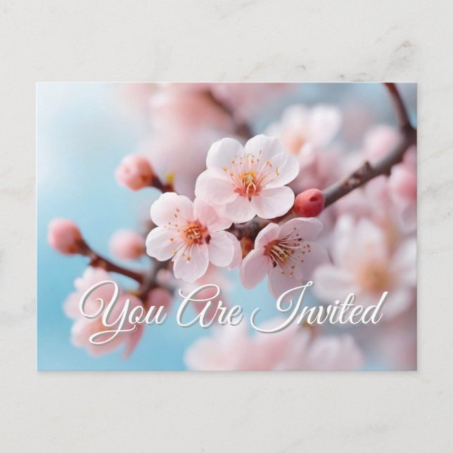Pink Blossom Magic    Invitation Postcard (Front)