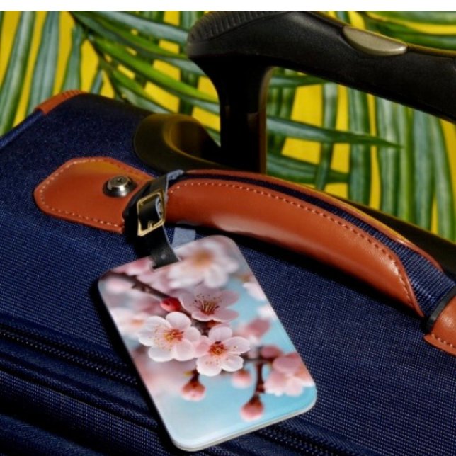 Pink Blossom Magic Luggage Tag (Identify your luggage right away with this beautiful floral luggage tag,  a great gift for Mother’s )