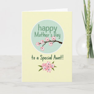 Pink Blossom Mothers Aunt Card