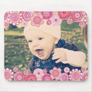 Pink Blossom New Baby Photo Frame Gift Mousepad