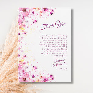 Pink Blossom Peony Rose Romance Art Thank You Card
