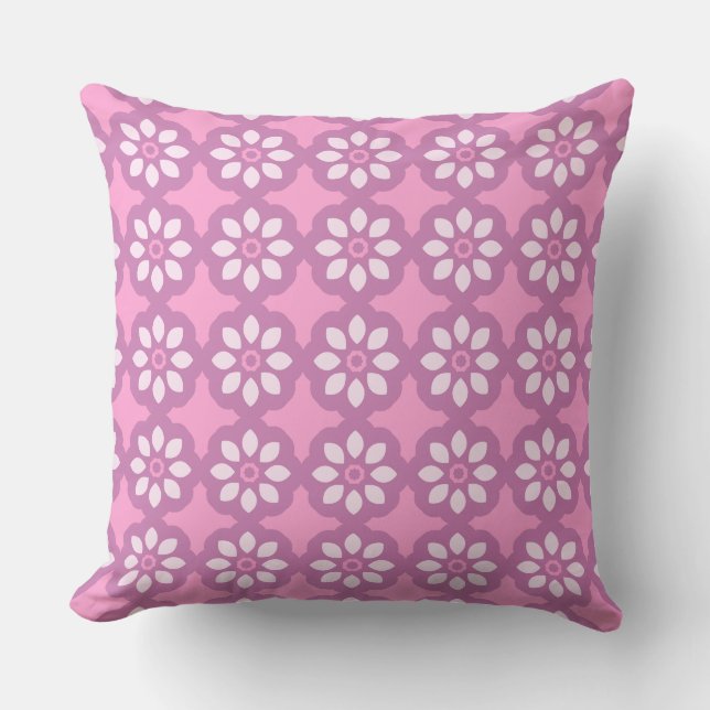 Pink Blossom Retro  Cushion (Front)