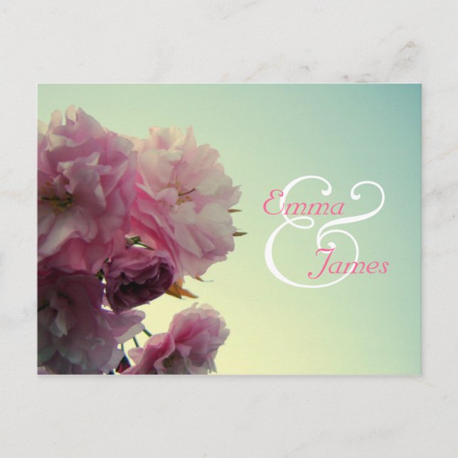 Pink Blossom Save the Date Postcard (Front)