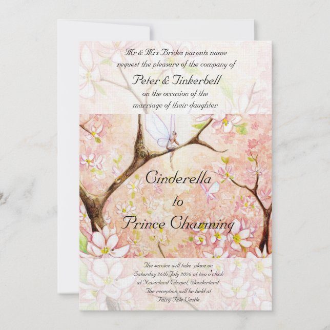 "Pink Blossom View" Invitation (Front)