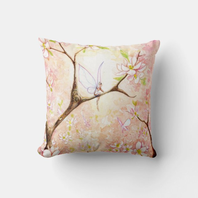 "Pink Blossom View" Pillow (Front)