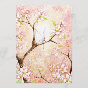 Pink Blossom View Plain Invite