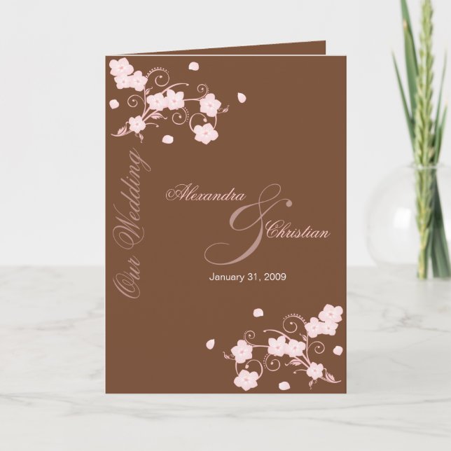Pink Blossom Wedding Invitation Announcement (Front)