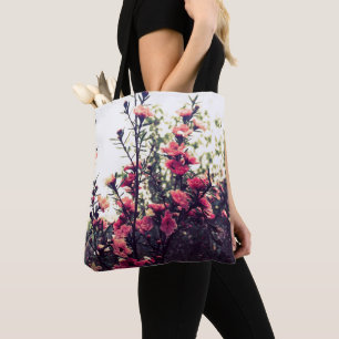 Pink Blossom Wild Meadow Photo Tote Bag