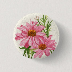 Pink Blossoms 3 Cm Round Badge
