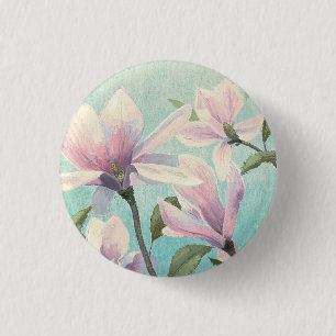 Pink Blossoms from the South 3 Cm Round Badge