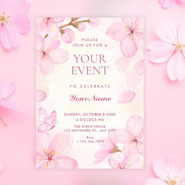 Pink blossoms  invitation (Creator Uploaded)