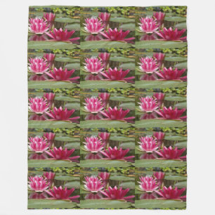 pink blossoms meadow fields garden petals vines fleece blanket