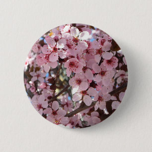 Pink Blossoms on Ornamental Flowering Tree 6 Cm Round Badge