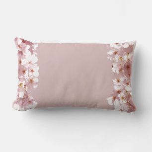 Pink Blossoms Pillow White Flower Pillow