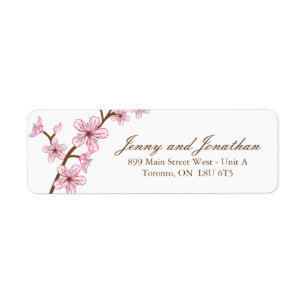 Pink Blossoms RSVP Address Labels