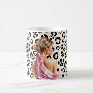 Pink Blouse Dress Blonde Female Coffee Mug