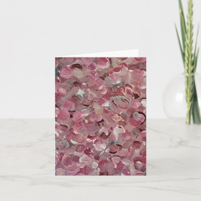 Pink Blubbles Blank Note Card (Front)