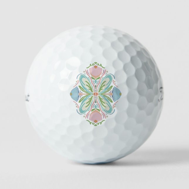 Pink Blue Abstract Golf Balls (Front)
