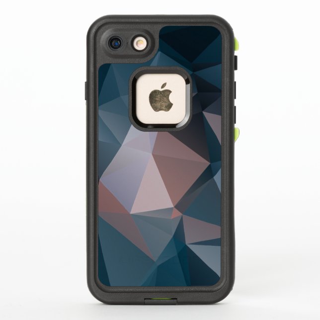 Pink Blue Abstract Pyramid Pattern LifeProof iPhone Case (Back)