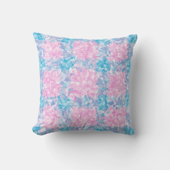 Pink Blue Abstract Seamless Pattern Cushion (Front)