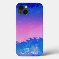 Pink Blue Abstract Sunset Ocean Splash Personalise