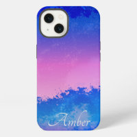 Pink Blue Abstract Sunset Ocean Splash Personalise