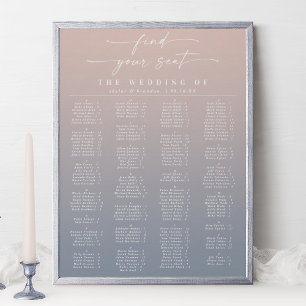 Pink & Blue Alphabetical Wedding Seating Chart