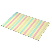 Pink, blue and brown stripes on yellow