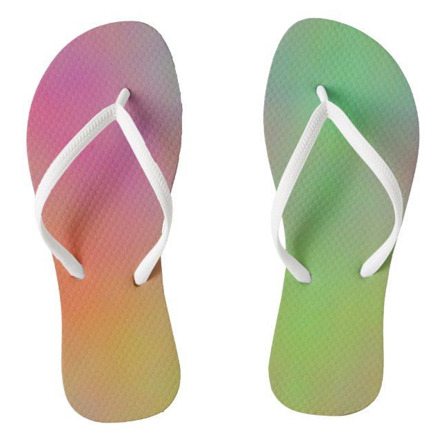 Pink Blue and Green Marble Clouds Thongs (Footbed)