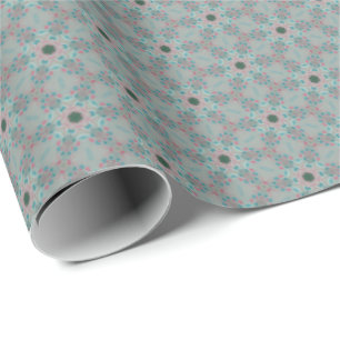 Pink, Blue and Grey Pattern Wrapping Paper