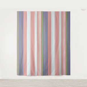 Pink, blue and olive vertical stripes. tapestry
