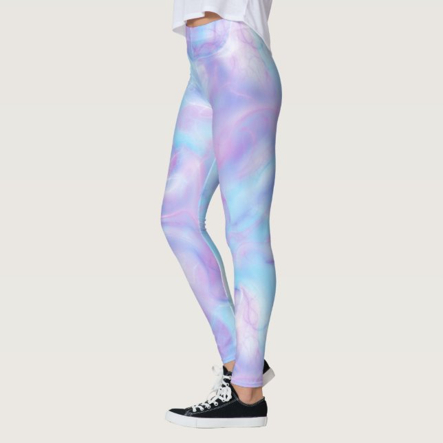 Pink, Blue and Purple Abstract Leggings (Left)