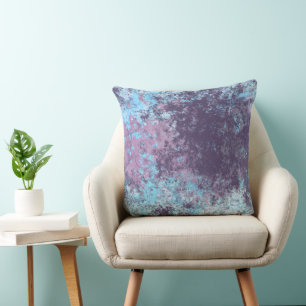 pink blue and purple cushion