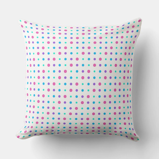 pink blue and purple dots cushion (Front)