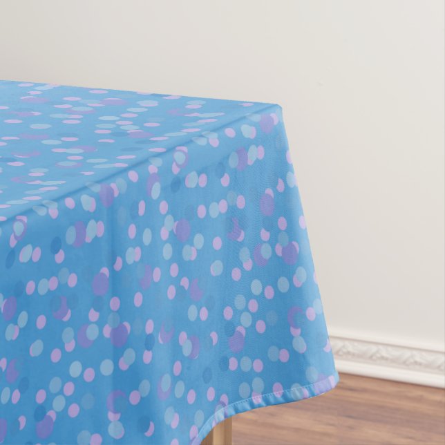 pink blue and purple polka dot clusters tablecloth (In Situ)