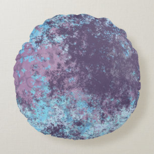 pink blue and purple round cushion
