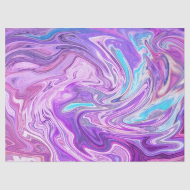pink blue and purple swirls tissue paper (Front)