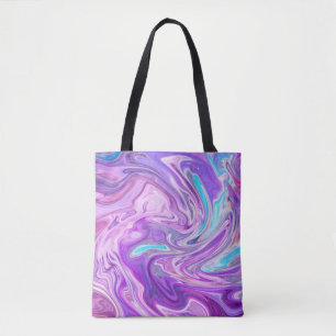 pink blue and purple swirls tote bag