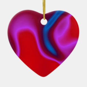 pink blue and red heart ornament