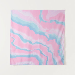 PINK BLUE AND WHITE ABSTRACT ART TAPESTRY