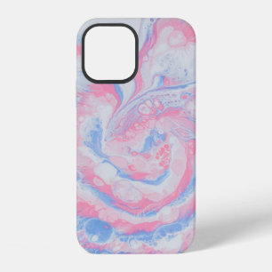 PINK BLUE AND WHITE ABSTRACT PAINTING iPhone 12 CASE