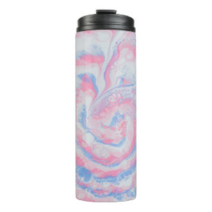 PINK BLUE AND WHITE ABSTRACT PAINTING THERMAL TUMBLER