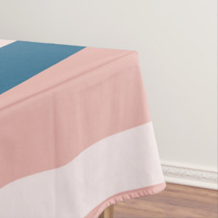 Pink Blue and White Abstract   Tablecloth