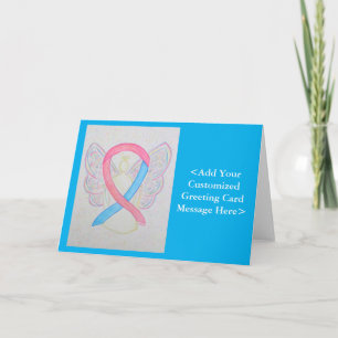 Pink & Blue Awareness Ribbon Angel Cards